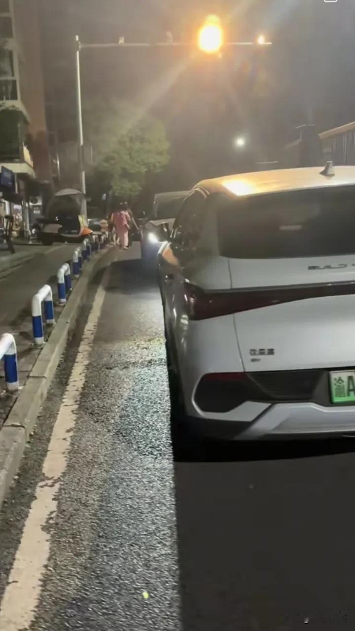 7月3日晚，重庆一网友在志龙白市苑附近与一辆逆行的白色比亚迪会车，比亚迪女司机说