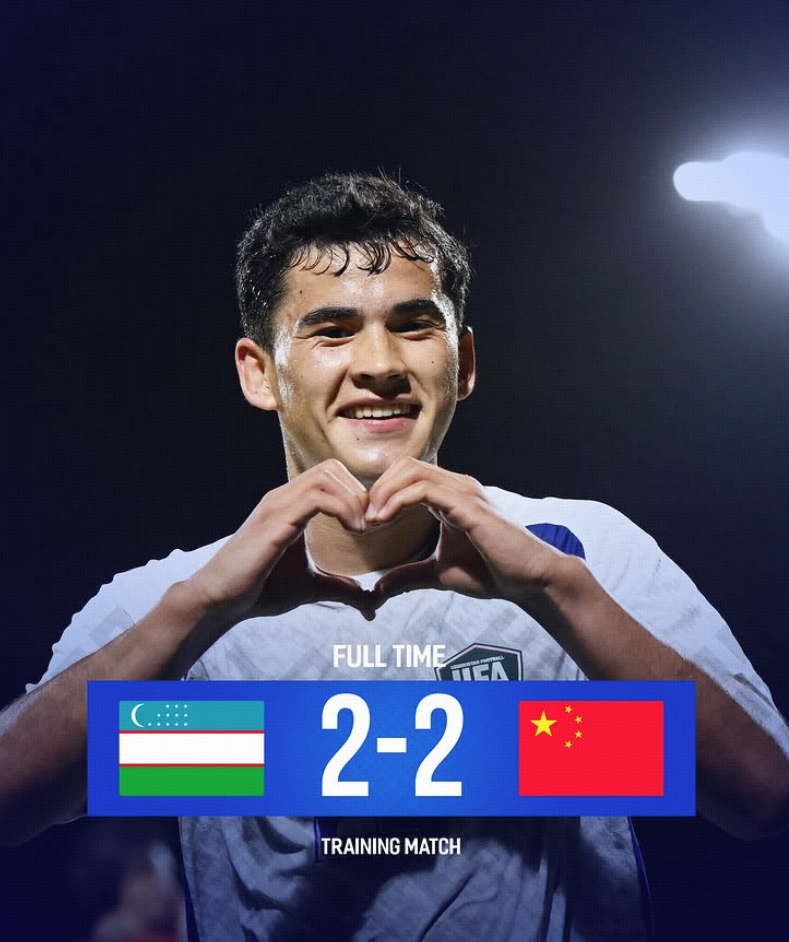 国足热身赛2比2乌兹别克斯坦乌兹别克斯坦国家队方面则是确认了两队的进球时间。其中