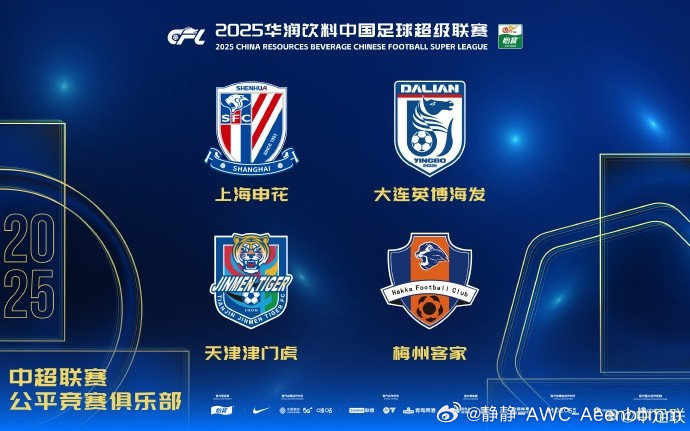 申花和津门虎被罚10分+罚款100万，两队均位列中超公平竞赛俱乐部上海申花天津津