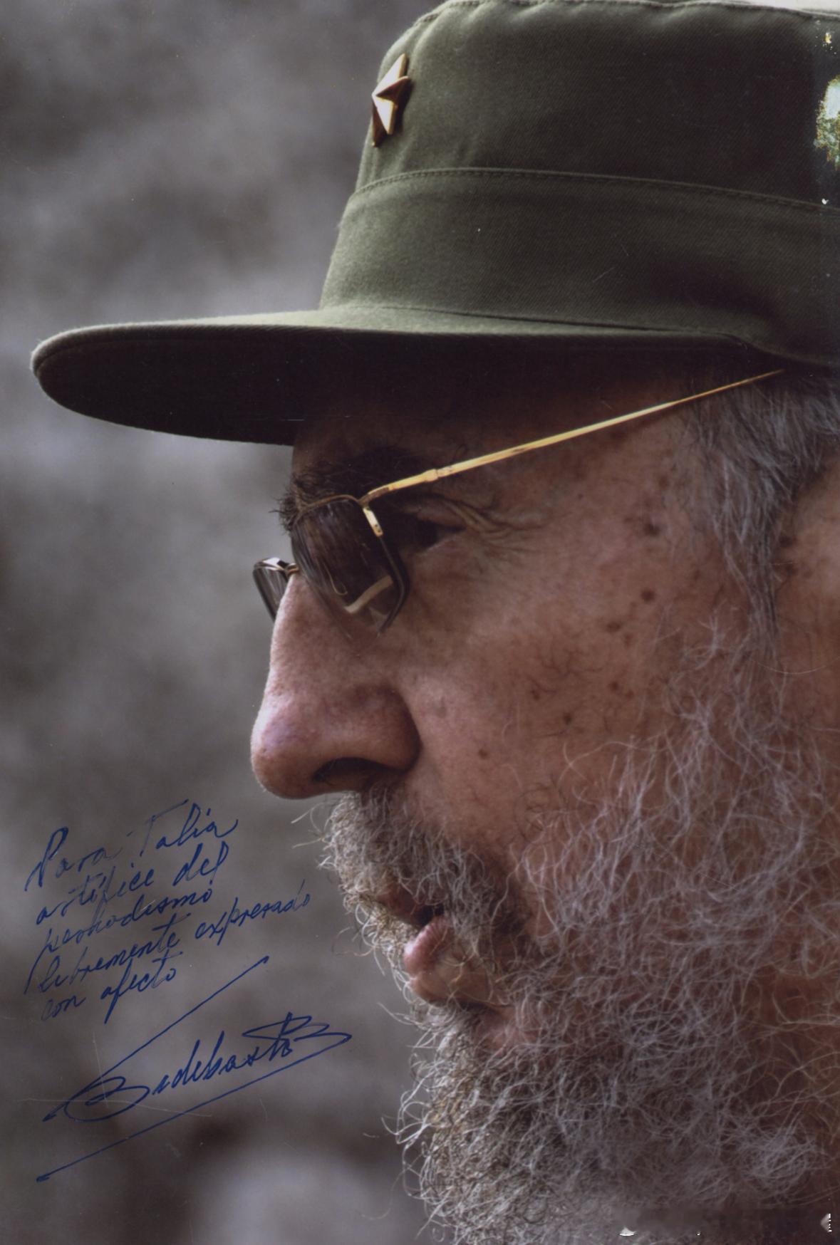 90年代卡斯特罗签名照历史影像