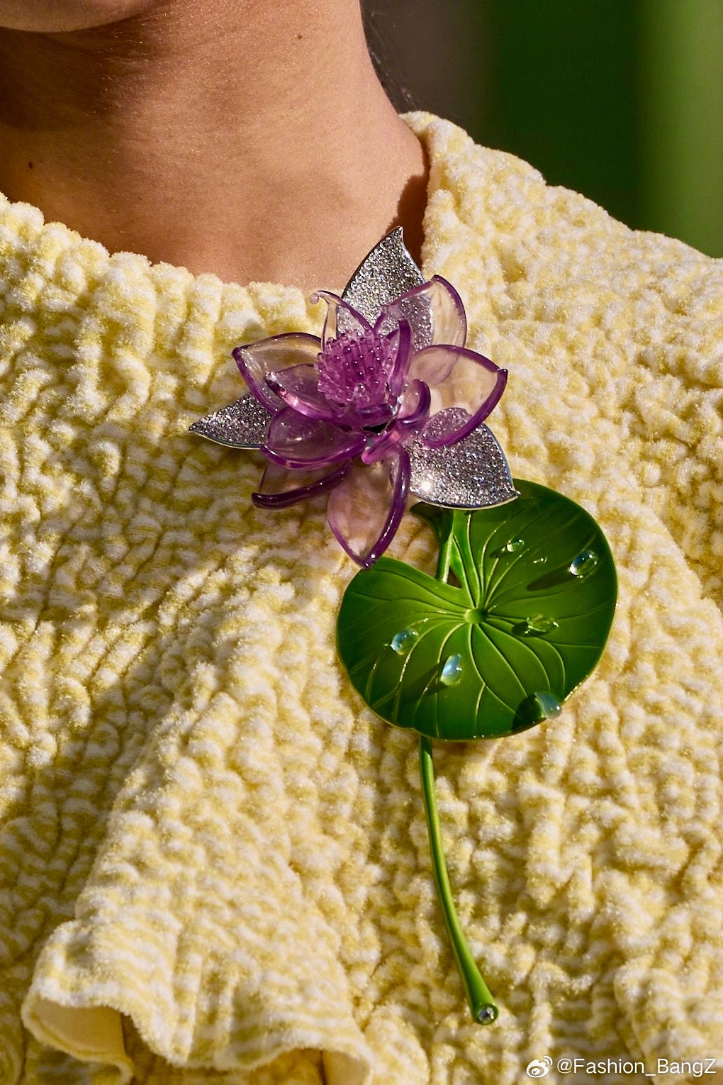 Dior 2026 冬季系列的美丽细节：灵感来自杜乐丽花园池塘里的睡莲。尤其是珠