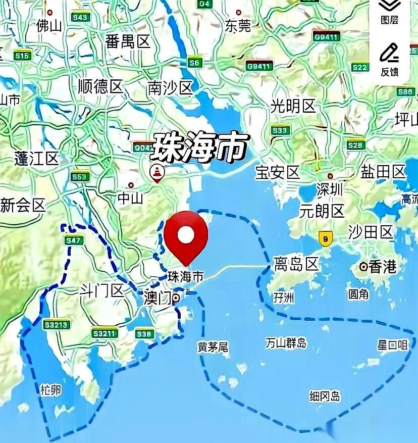 把珠三角的地图拉到最大，直到那一抹灰色的珠海轮廓彻底浮现，一个被大多数人长期忽略