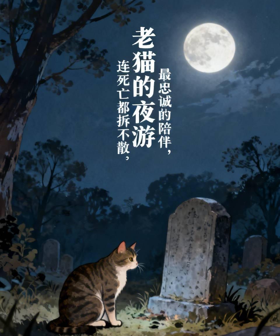 江湖怪谈•荒诞志219《老猫的夜游》
内容：奶奶的老猫总半夜出门，说“去巡山”。
