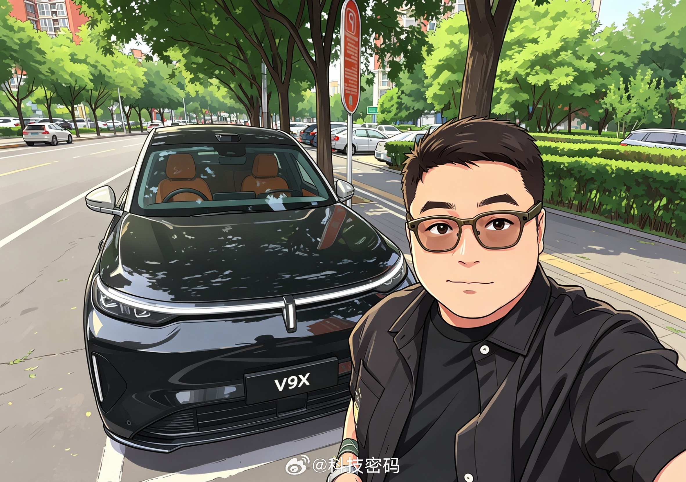 同学们，今天开魏牌V9X！这车还是很有意思的