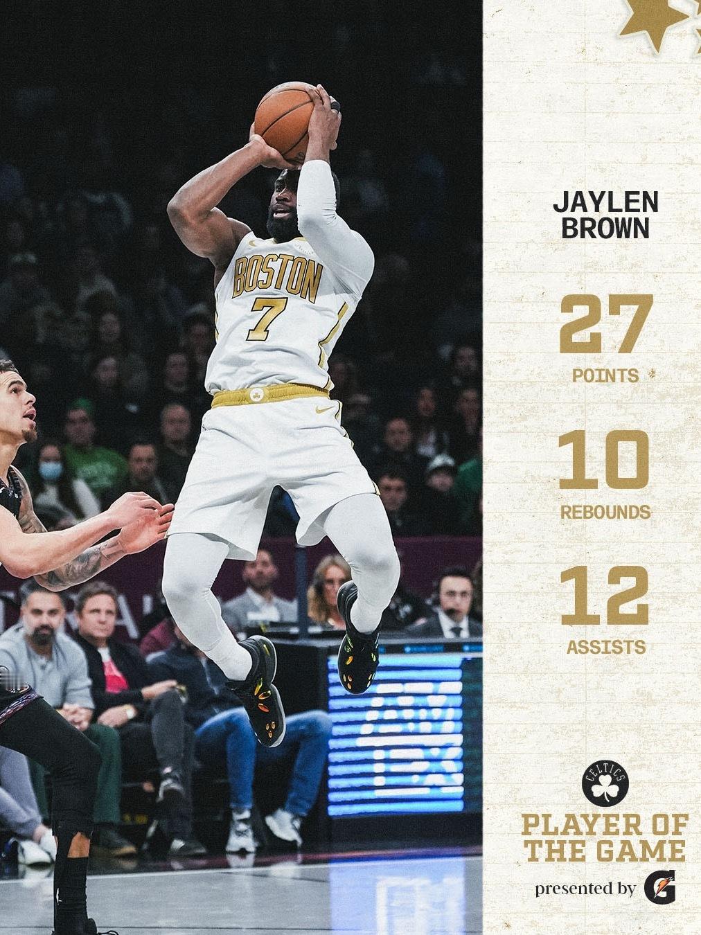 凯尔特人国度 Player Of The Game : Jaylen Brown