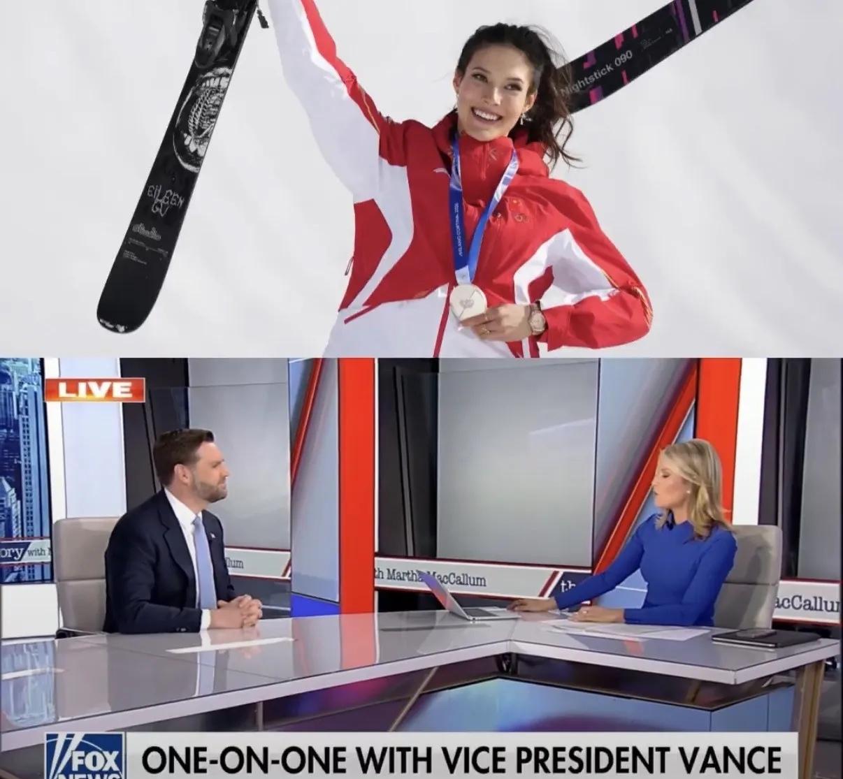 美国副总统万斯今天（2月18日）对于谷爱凌代表中国参赛表态称：“一个在美国长大、