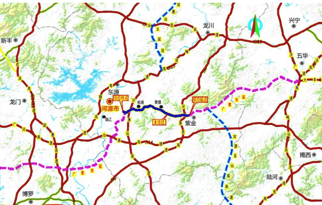 【河源紫金至江东新区高速公路新建项目】正在开展勘察设计咨询招投标工作。项目全长4
