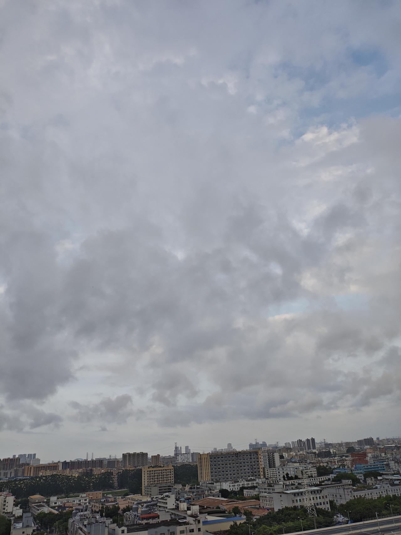 前几天深圳下了好几天雨了，天气不太热，每天的温度都在30度以下，今天晴天了，有点