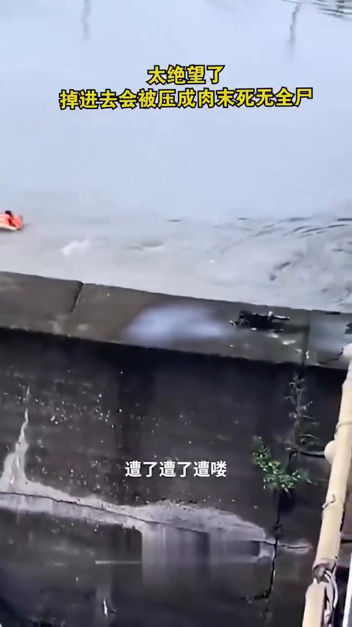 太绝望了，掉进去会被压成肉末死无全尸，这是水库不让游泳的原因之一。
遭了，到了。