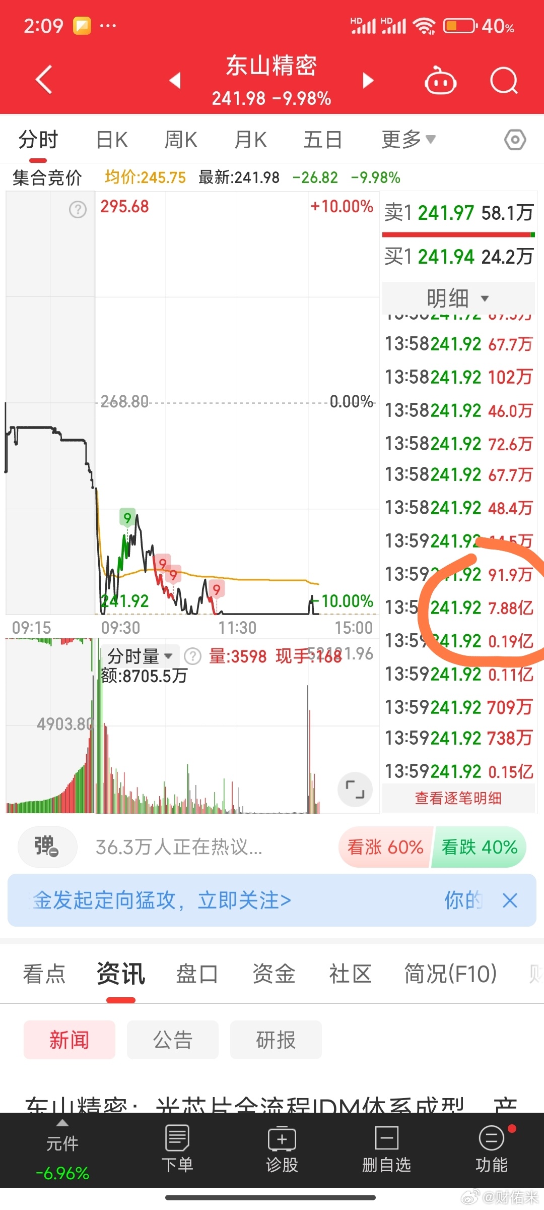 东山精密这一笔是章盟主还是佛山？ 