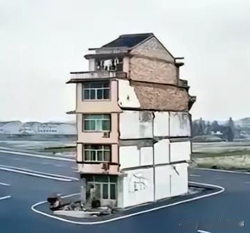 2017年秋天，上海郊区一栋立在马路正中央的三层小楼终于被拆了。房主张建国签字那