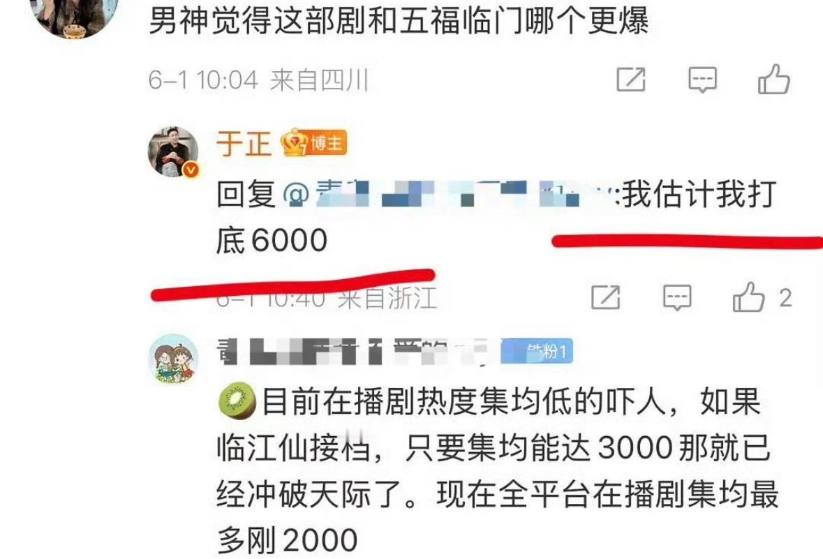 于正说白鹿主演的临江仙打底集均6000 ​​​