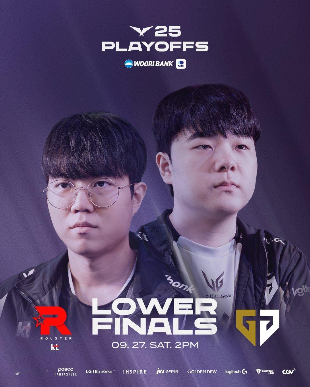 LCK官推发布赛前预告海报~大家别忘了一点来观看KT对战GEN的败决[羞嗒嗒]2