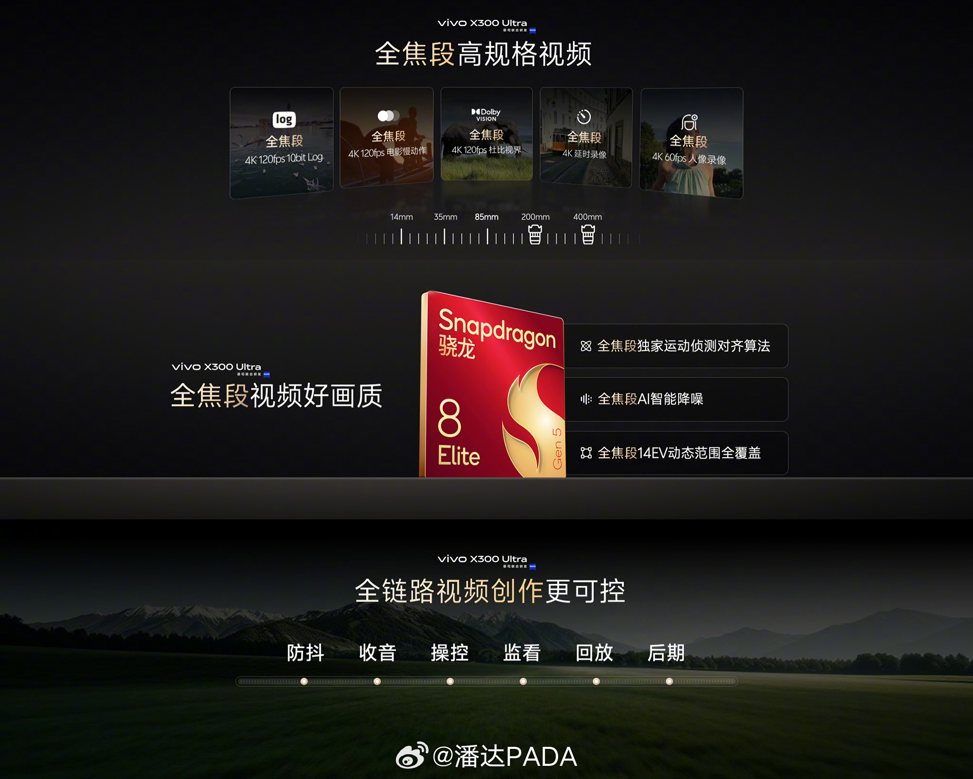vivo X300 Ultra视频能力：全焦段高规格，支持运动侦测对齐、AI降噪