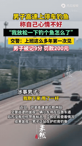 “活久见！”湖北鄂州，一男子开车在高速行走时，发现旁边有一处湖泊，男子索性直接将