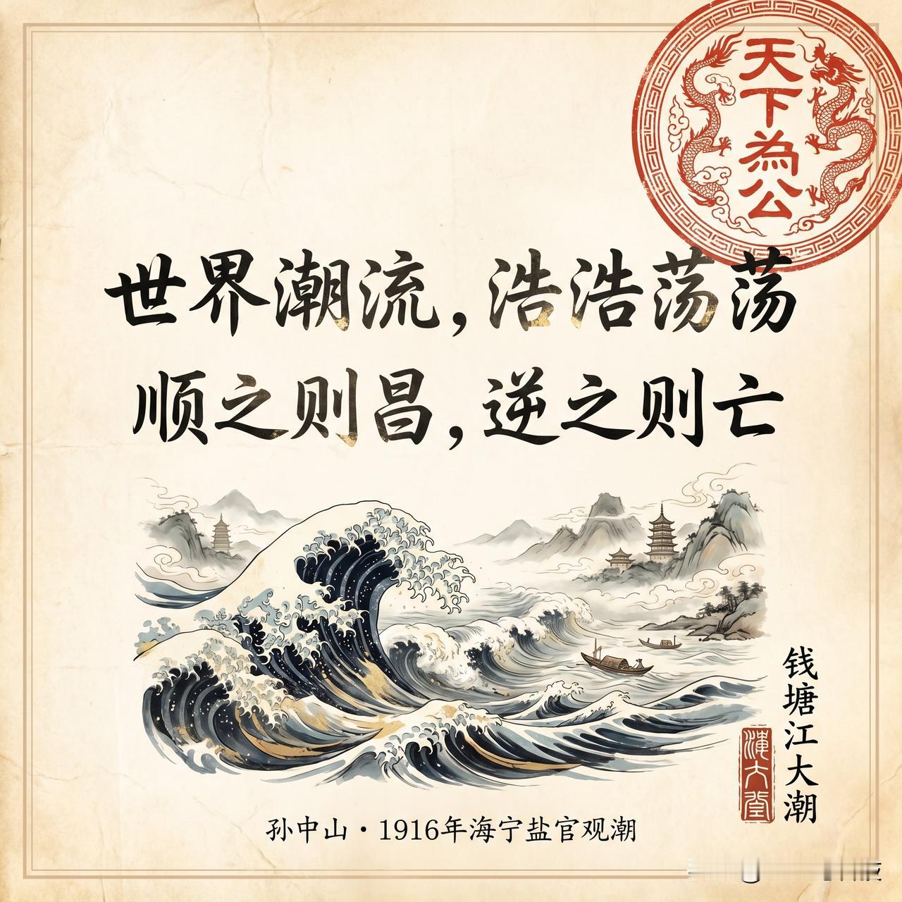 1916年9月15日（农历八月十八），孙中山先生应海宁人士许行彬等人之邀，携夫人