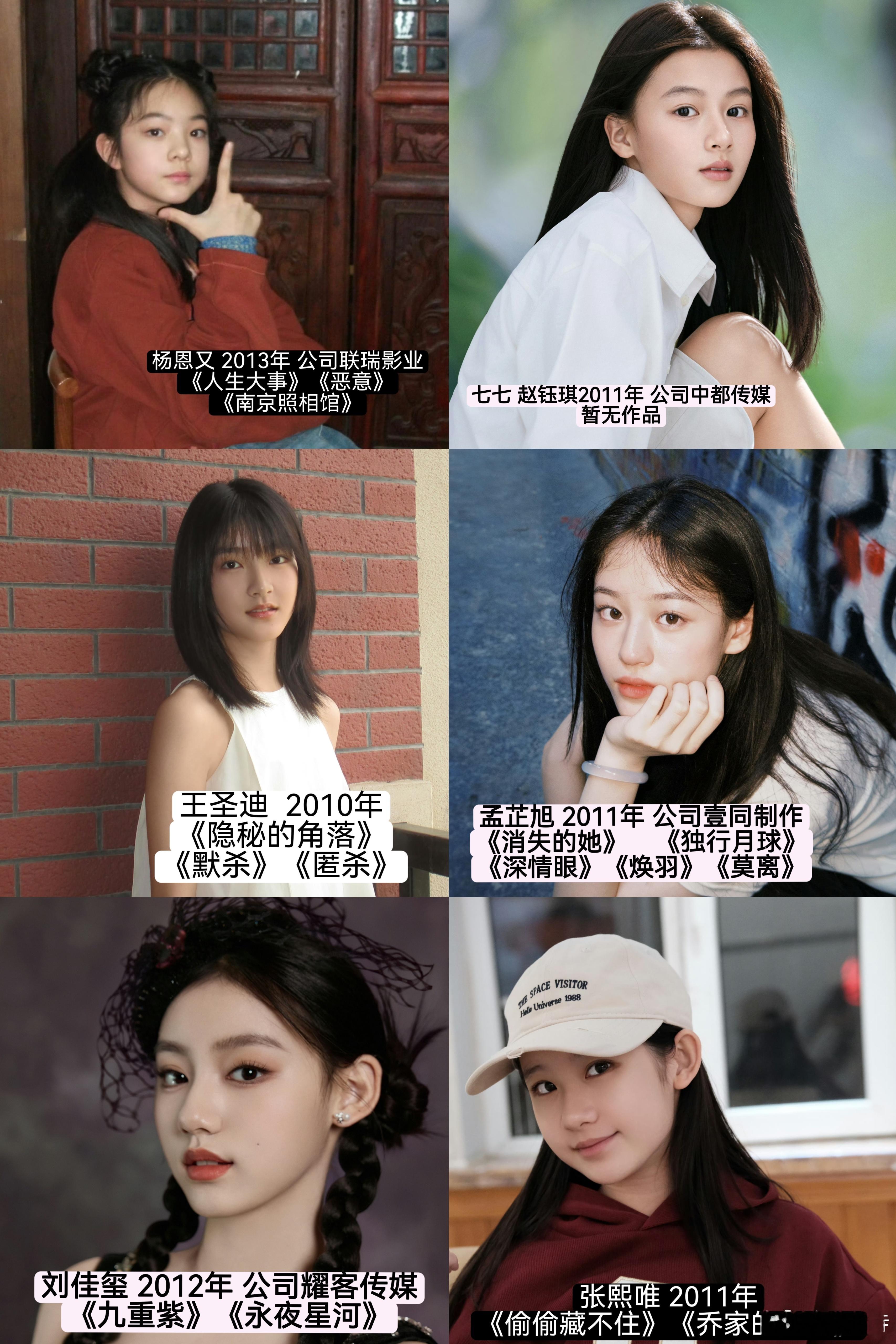 10花王圣迪杨恩又孟芷旭刘佳玺七七赵钰琪张熙唯我们真是见证一代又一代小花冒出来，