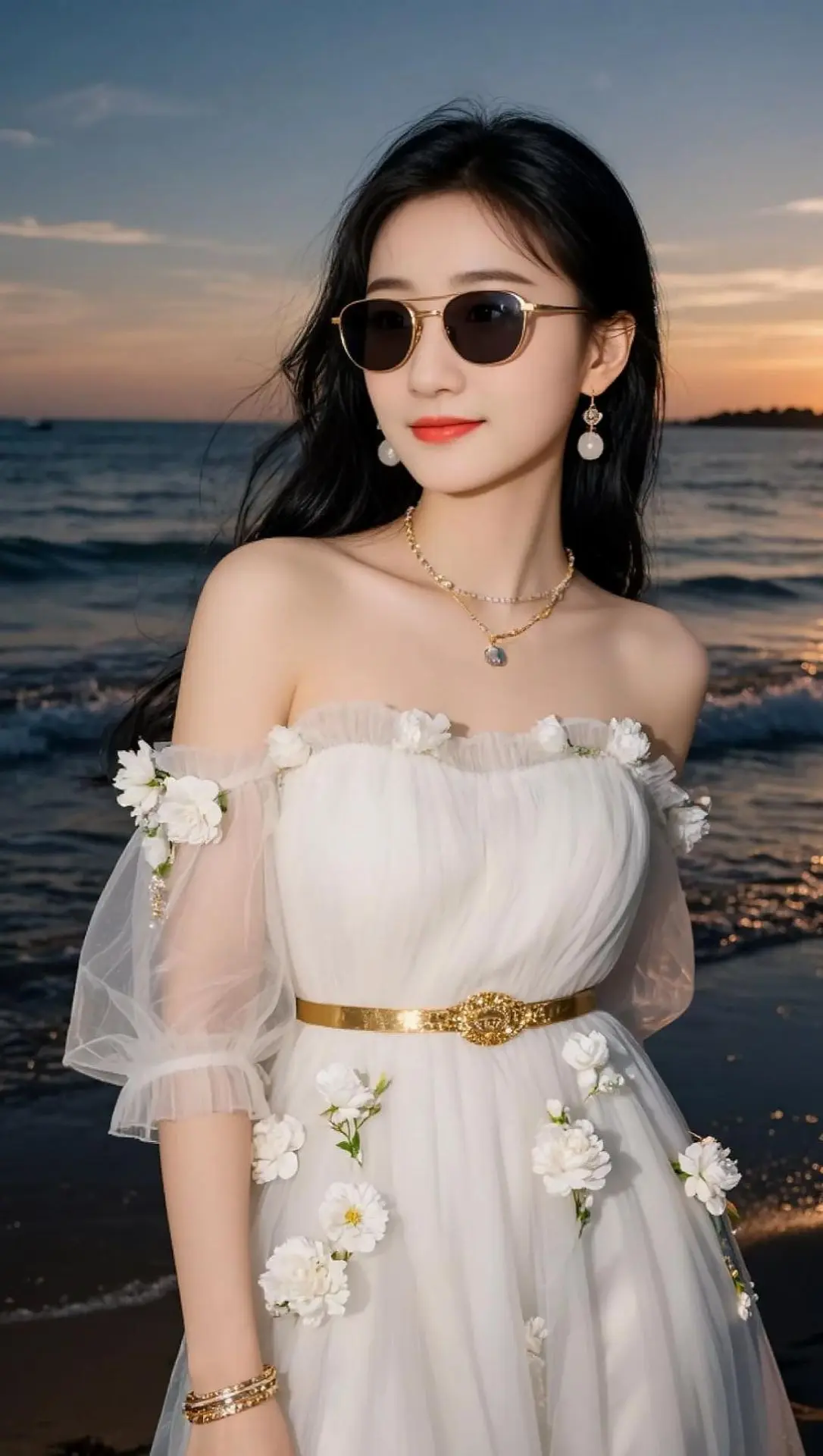 AI海滨暮色写真ai创作