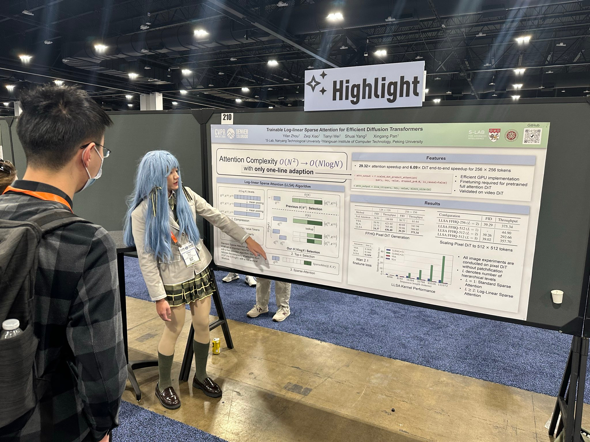 CVPR2026上，南洋理工大学的多媒体实验室在分享他们的论文：对数线性稀疏注意