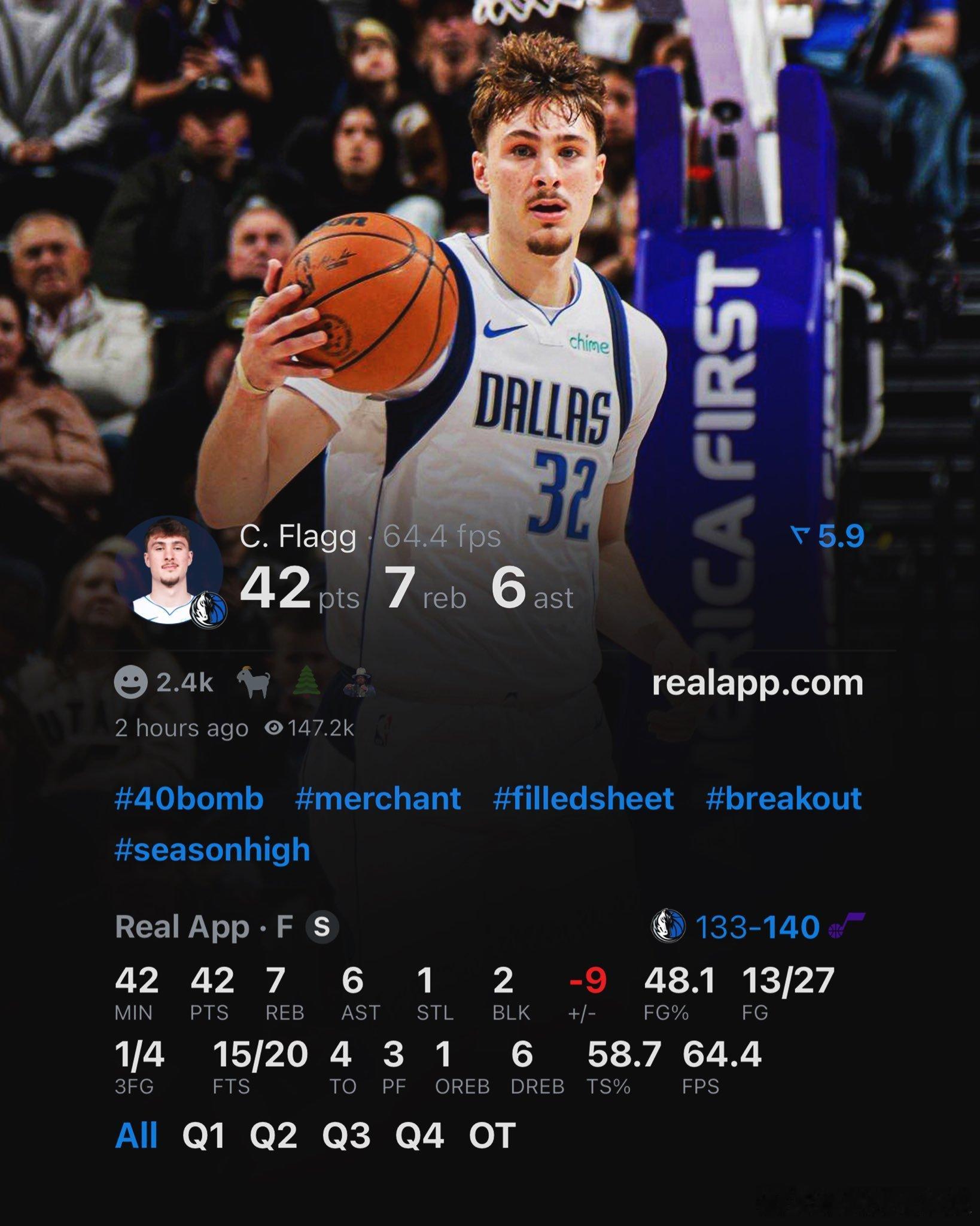 独行侠vs爵士生涯之夜输了遗憾  但确实看到未来了吧！侠蜜们！ 弗拉格最年轻40