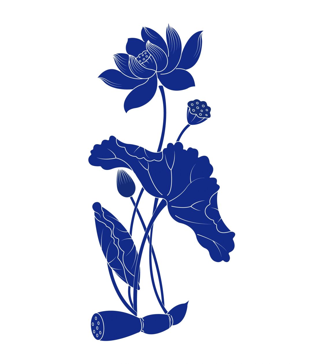 传统纹样图案-莲荷纹