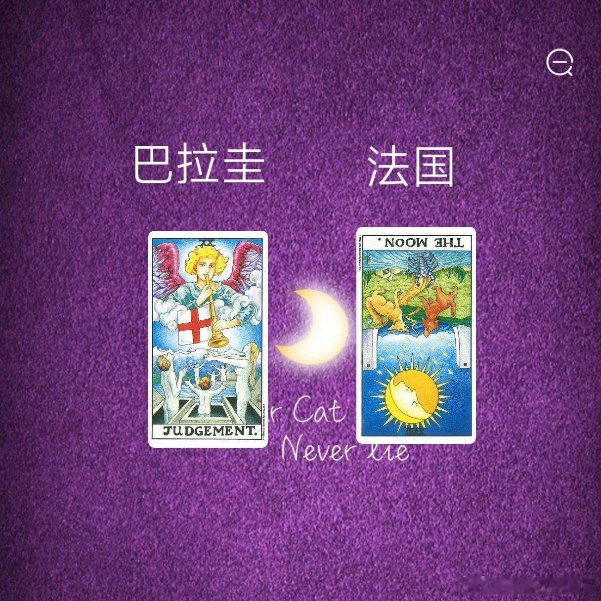 娱乐预测～巴拉圭🇵🇾VS法国🇫🇷法国在月亮的逆位，月亮逆位都代表说能够走