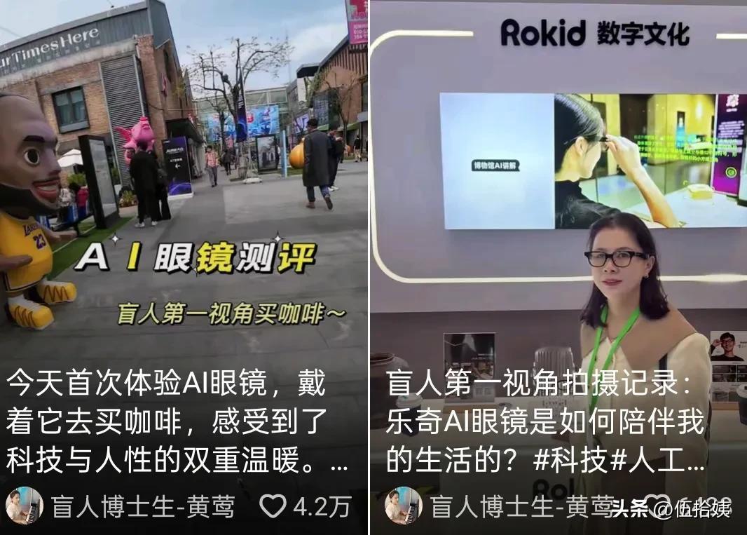 经常刷到盲人宝哥和他的导盲犬阿尔法，还有盲人博士黄莺。
黄莺是在读博士，她出行靠