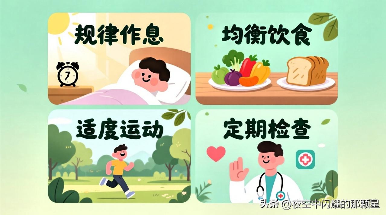 拥抱健康，要规律作息，均衡饮食，适度运动，心态积极，定期检查。