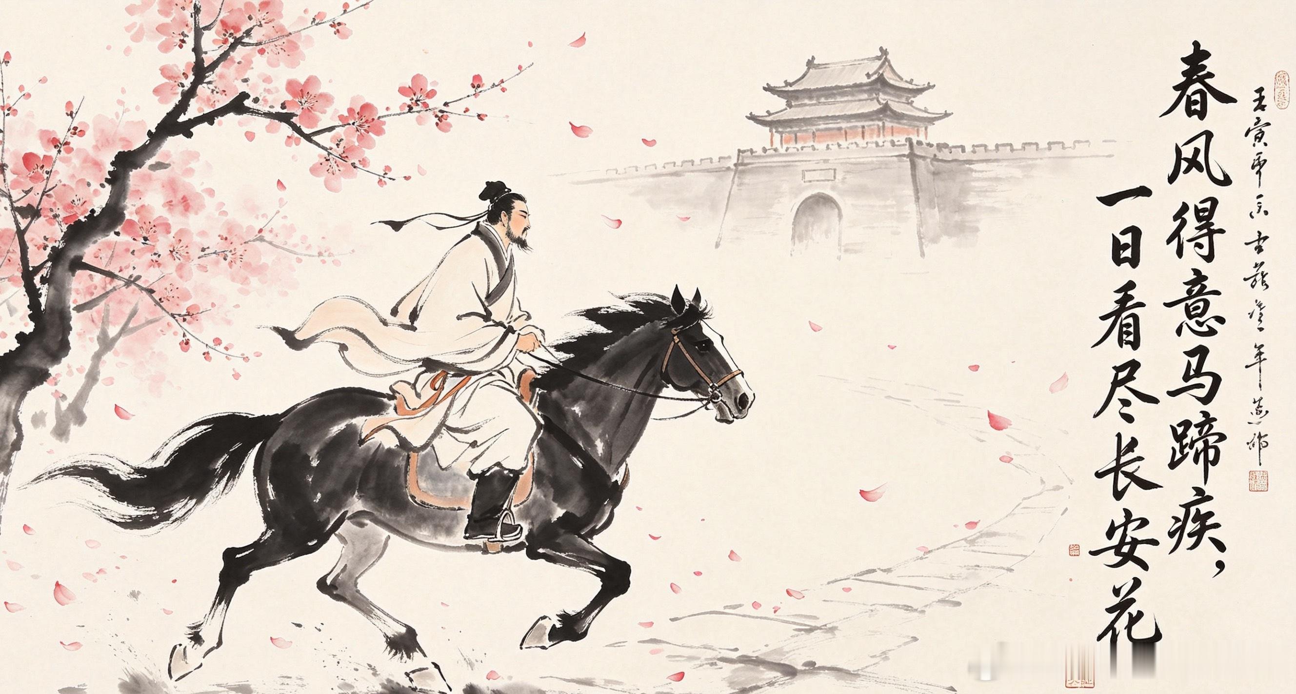 今天分享一首古诗吧，今天高考～《登科后》唐·孟郊昔日龌龊不足夸，今朝放荡思无涯。