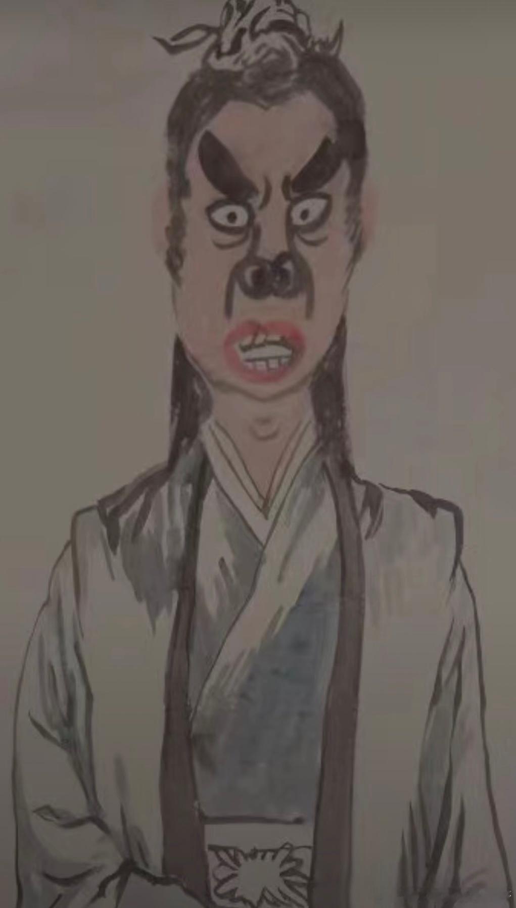 #张凌赫 谁教你这么画的#  抽象，实在是抽象啊！这……像吗？[笑而不语][笑而
