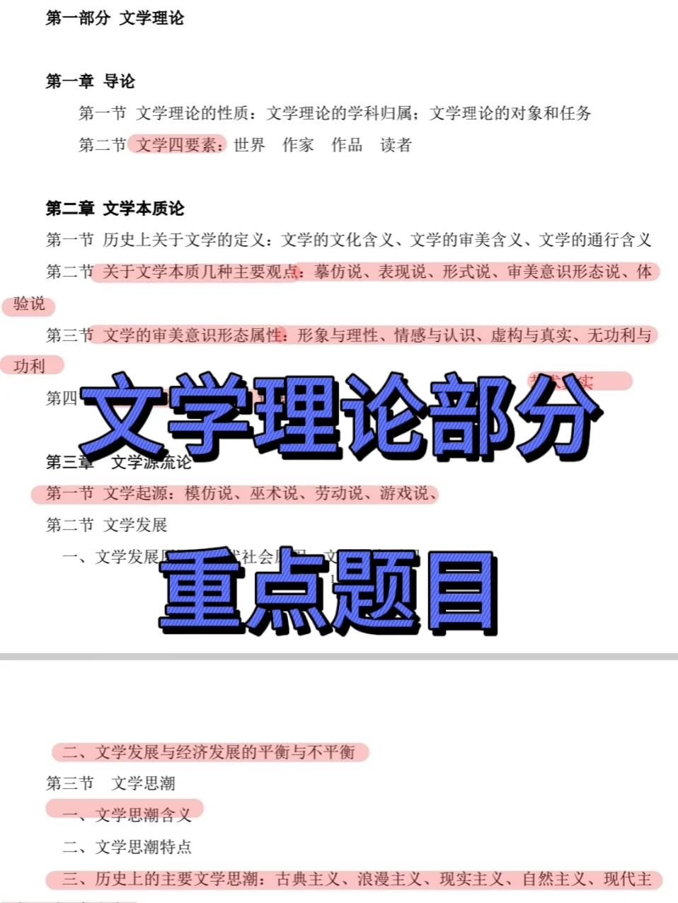 黑龙江大学文学考研文学理论部分重要题目!