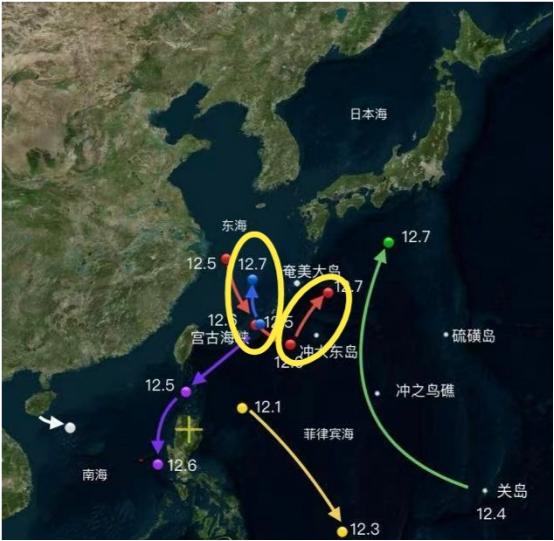 解放军又一舰艇编队北上，或东西夹击日本本岛，日航母紧急出港。
 
最近几天，日本