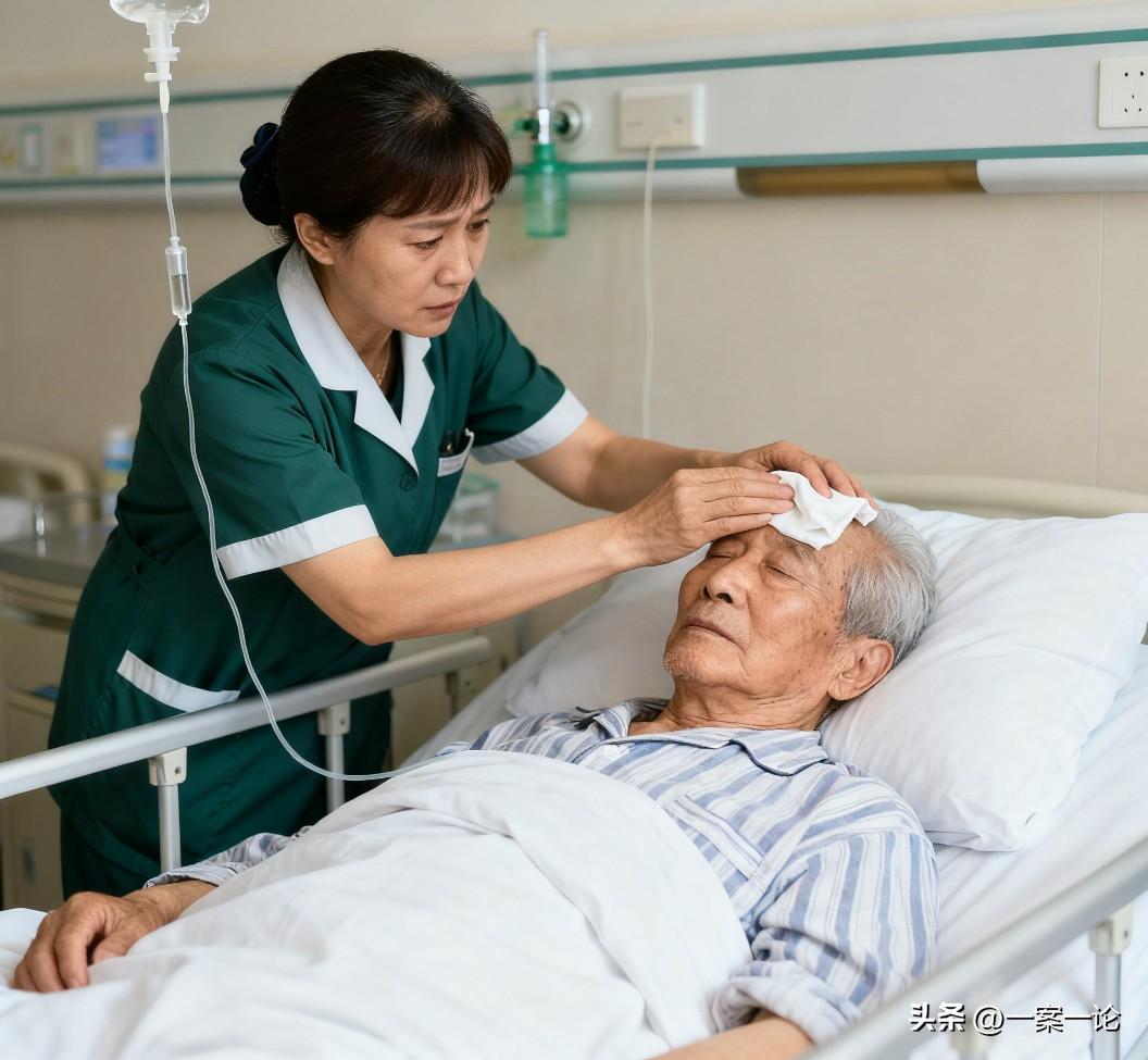 江苏淮安，一老人脑干出血，在昏迷状态下被家属接回了家，并找了一个保姆照看他，万万