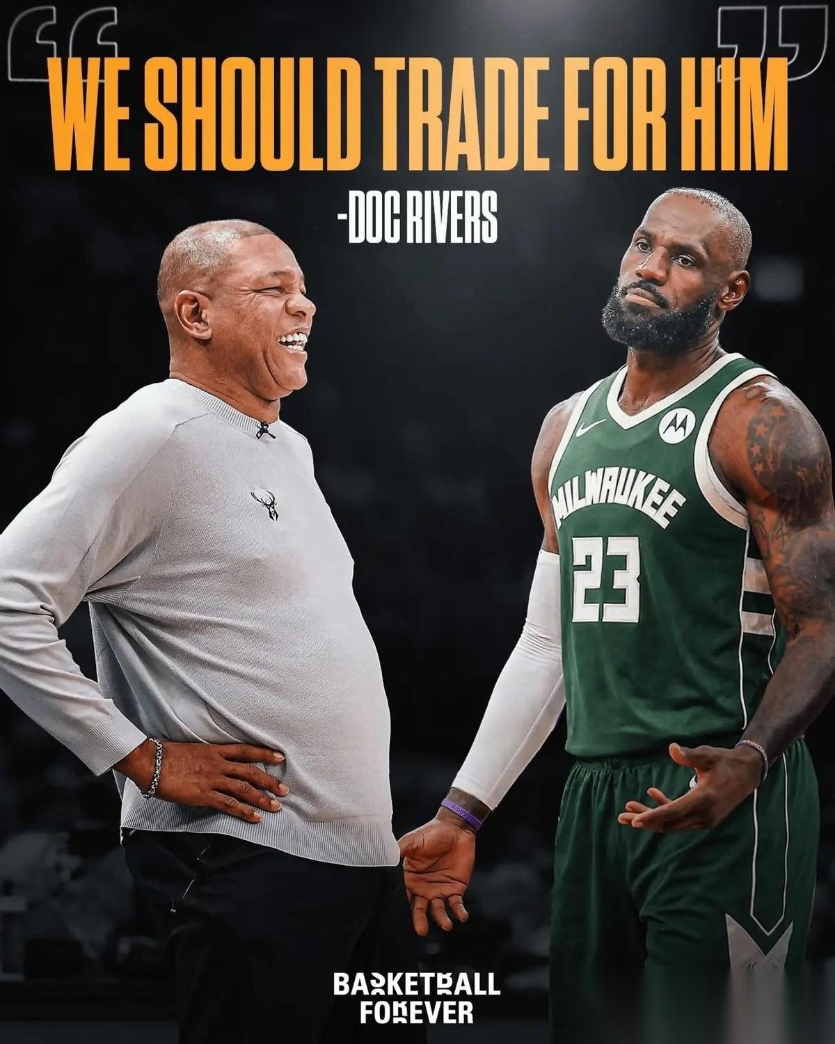 雄鹿主帅里弗斯今天在谈到詹姆斯对密尔沃基雄鹿的评价后表示：“他不是在吐槽这座城市