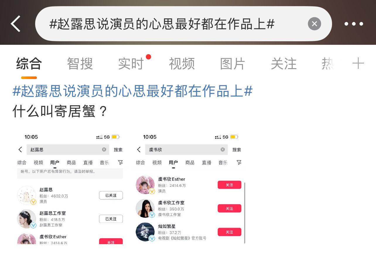 赵露思粉丝截图了赵露思 id 页面和虞书欣的 id 页面，所以赵露思说的是虞书欣