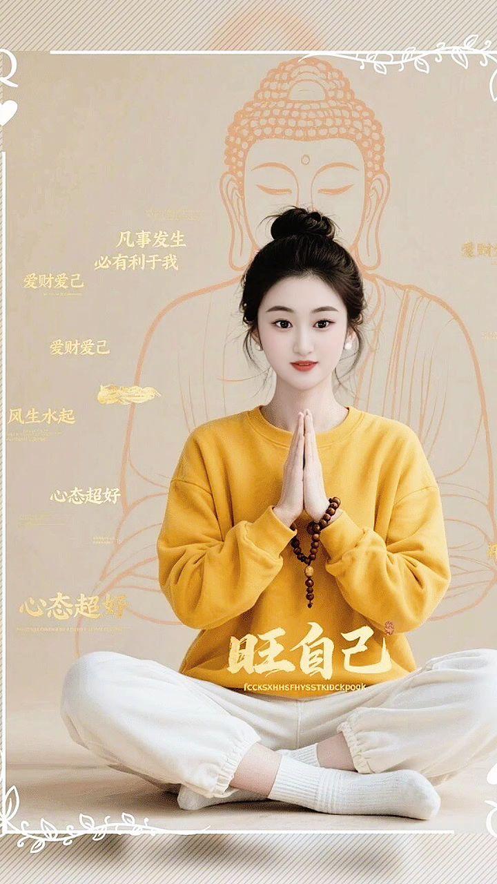 提升磁场正能量 修身养性禅悟人生 修行修心修自己 静心静坐 佛系少女