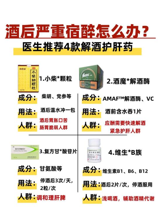 医生推荐:4款解酒护肝药专治酒后严重宿醉