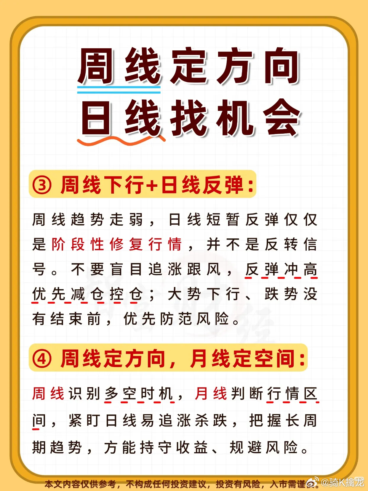 别被日线牵着鼻子走，周线才是行情的指南针不少股民每天盯紧分时、紧盯日线涨跌，盘中