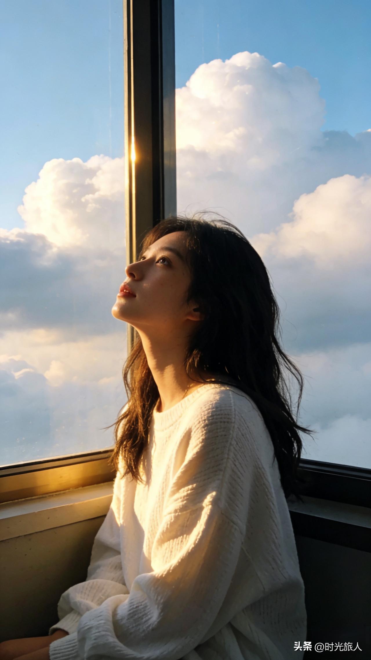 今天一早坐在窗边看云，
忽然就想写一句轻松的上联，
人人都能对，不用费脑筋，
就