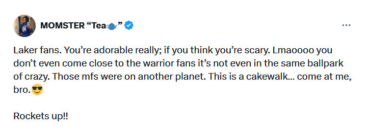 伊森妈：湖人球迷啊，你们可真逗 —— 居然还觉得自己能吓到人？哈哈哈哈哈哈笑死我