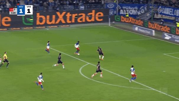 德甲第12轮 汉堡2:1斯图加特法比奥·维埃拉绝杀对手 