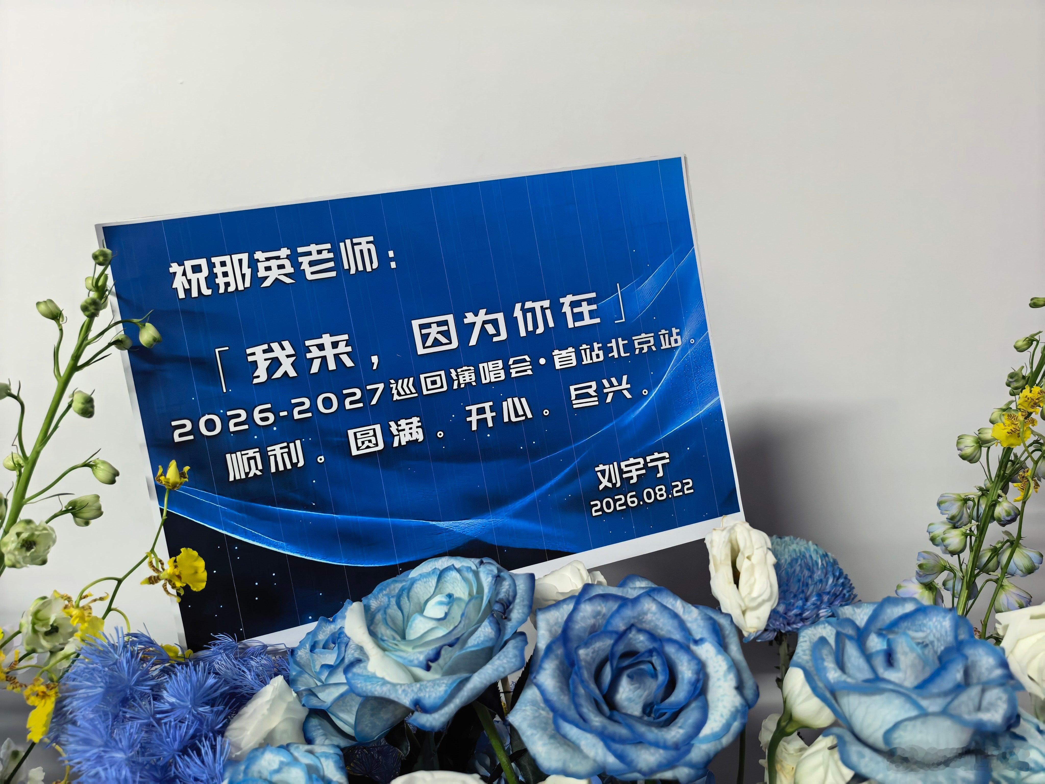 刘宇宁给那英演唱会送花篮老大给那姐演唱会送花篮啦！祝顺利。圆满。开心。尽兴！