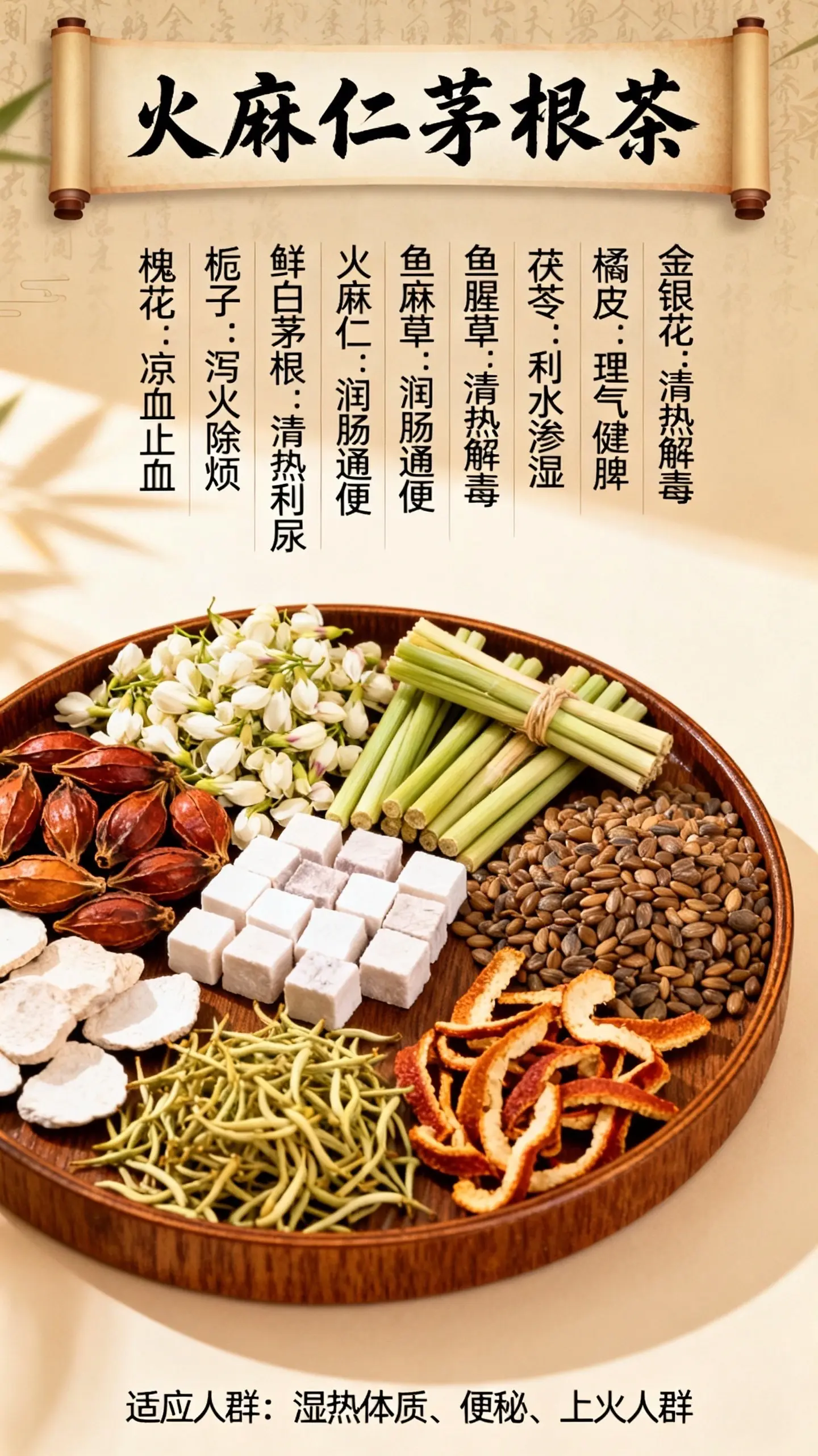 不爱喝白开水的朋友，可以试试这款火麻仁茅根日常茶饮。甄选火麻仁、白茅根...