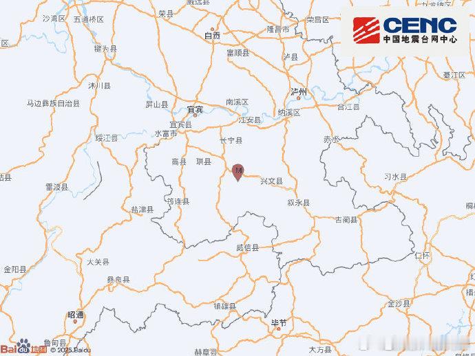 【四川长宁4.7级地震震源深度5千米】中国地震台网正式测定：08月24日08时2