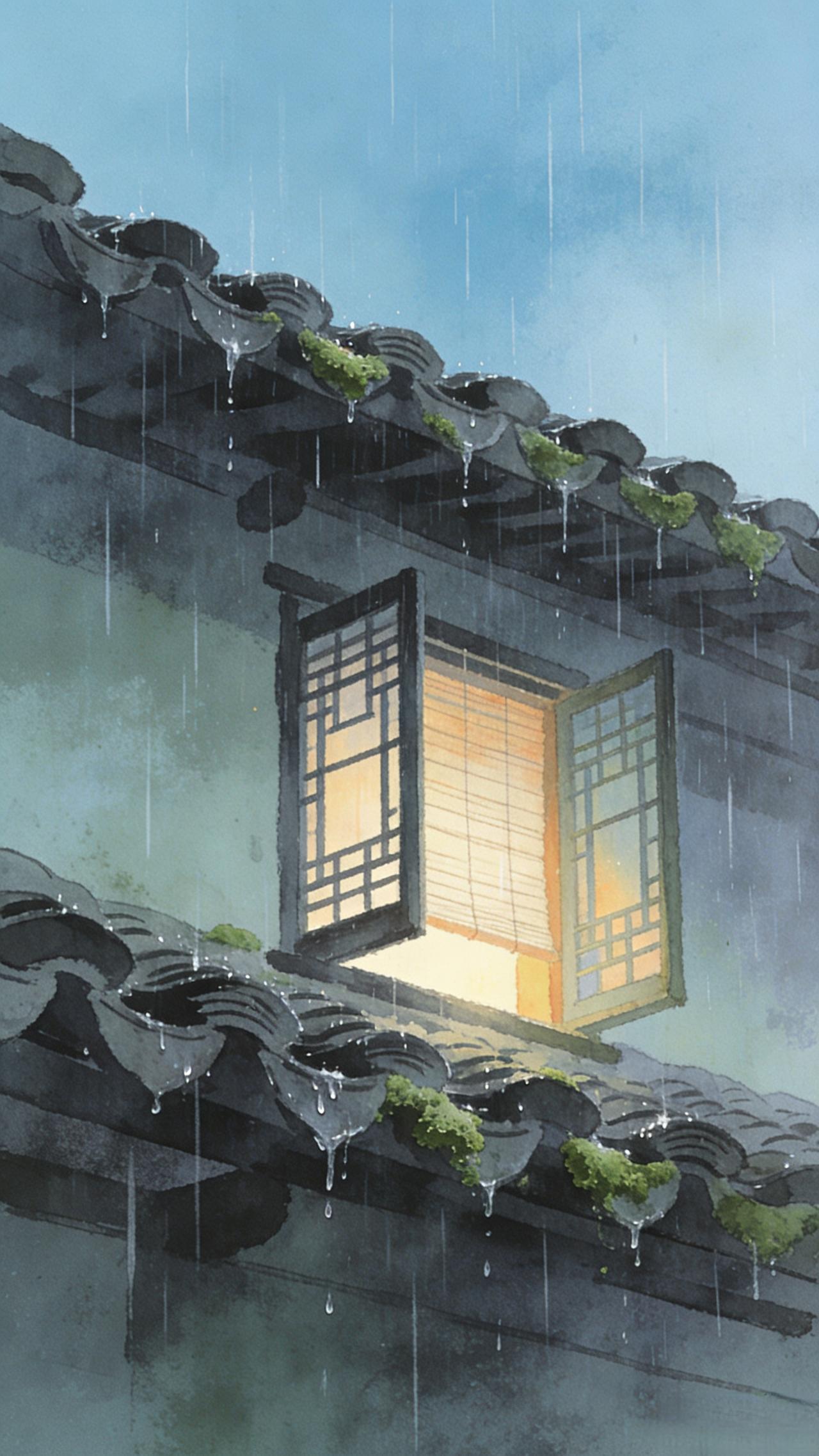 上联：细雨悠悠敲旧瓦，求下联 清风淡淡拂新窗