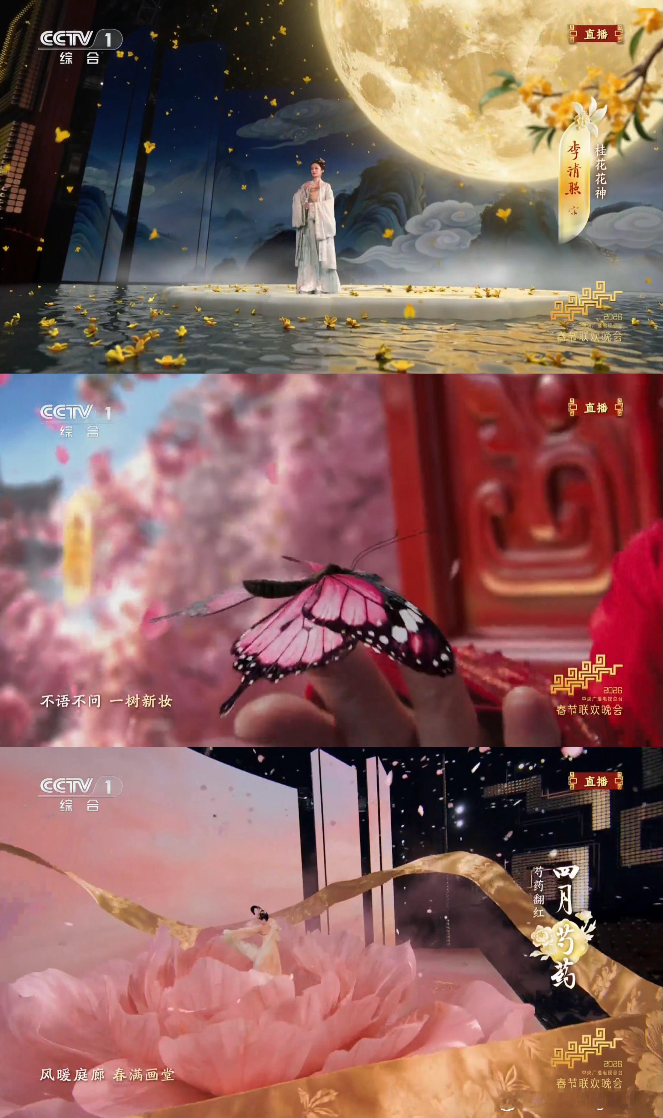 秦岚李沁王楚然美成啥了花神这个节目还挺美的🤩 