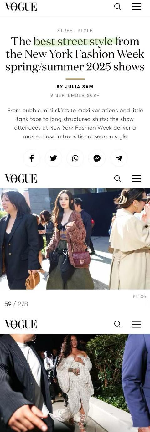 娜扎这个视频海外挺火的，还上了SS25纽约时装周最佳街拍榜#娜扎被外国人当成韩国