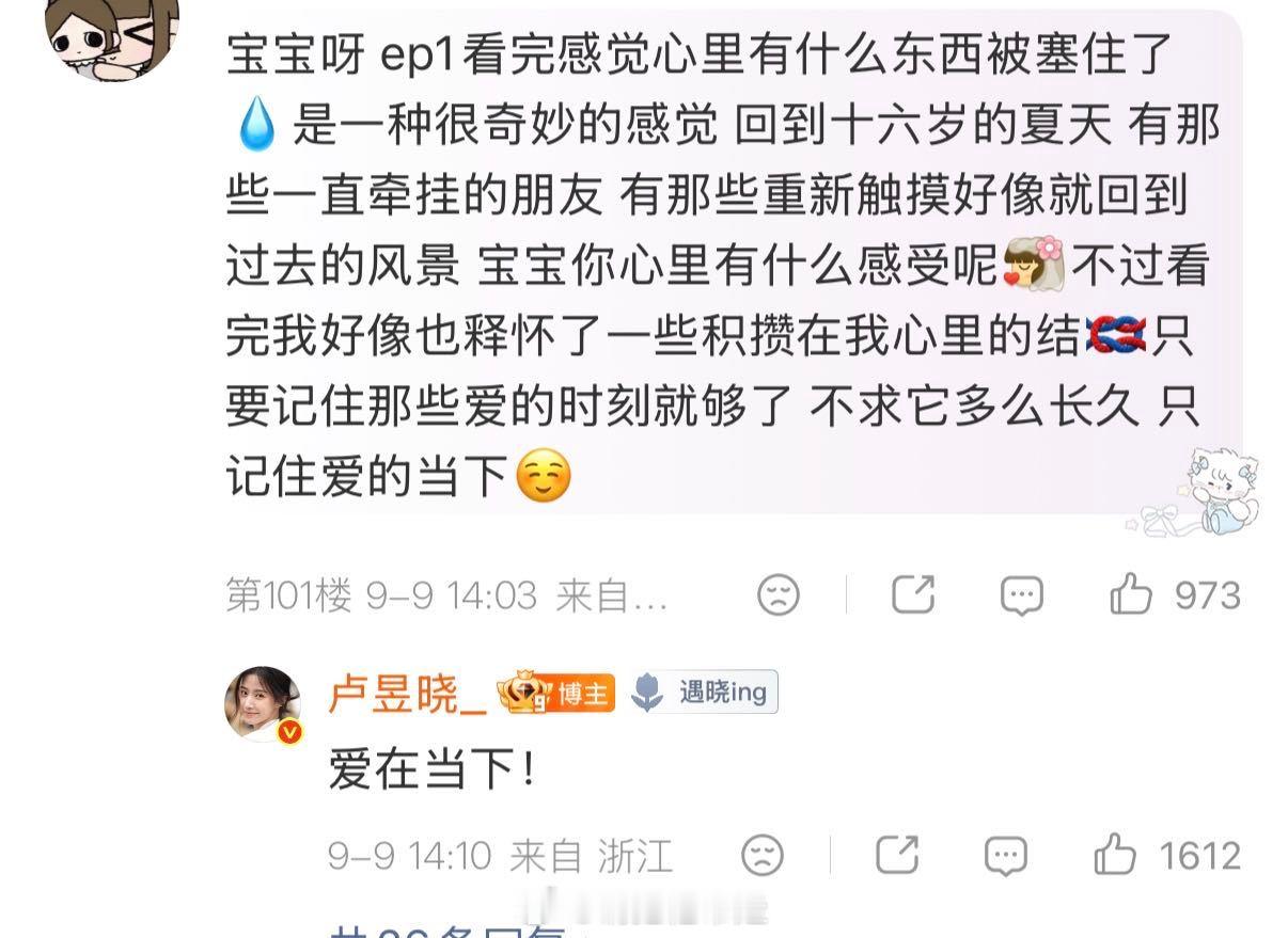 卢昱晓每一条评论都回复的好认真很少见这样耐心的艺人，愿意沉下心看大家的碎碎念，认