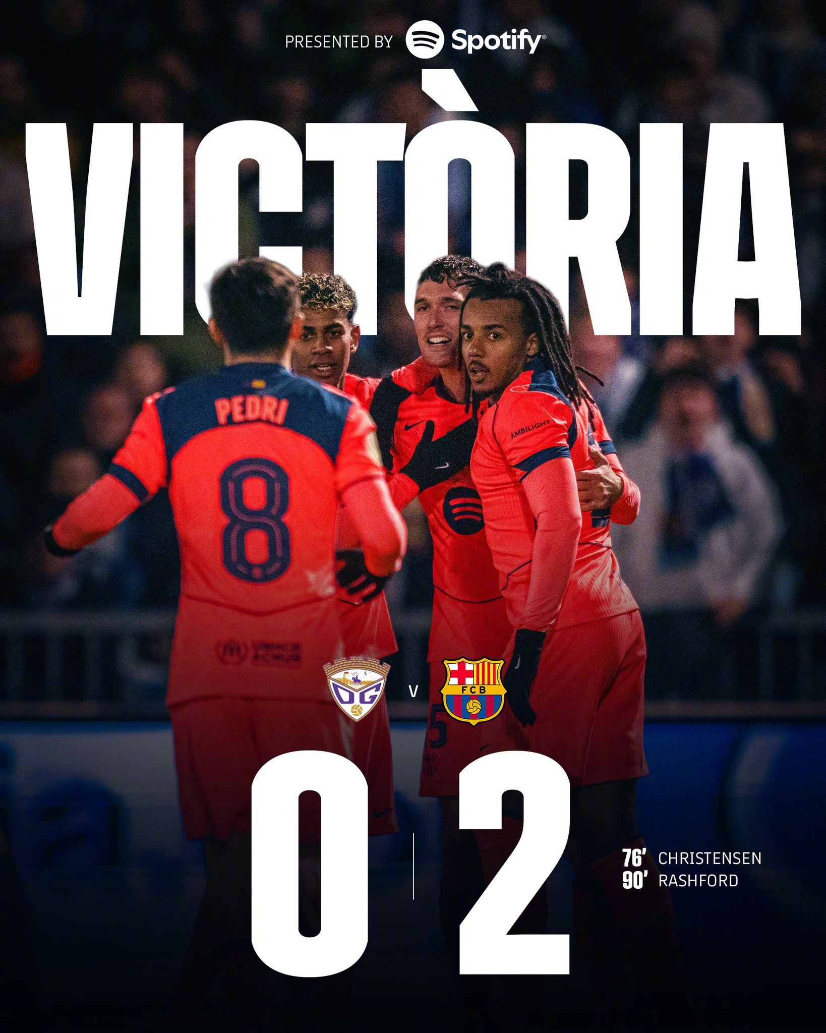 瓜达拉哈拉vs巴萨全场比赛结束，巴萨客场以 2:0 战胜瓜达拉哈拉。上半场红蓝军