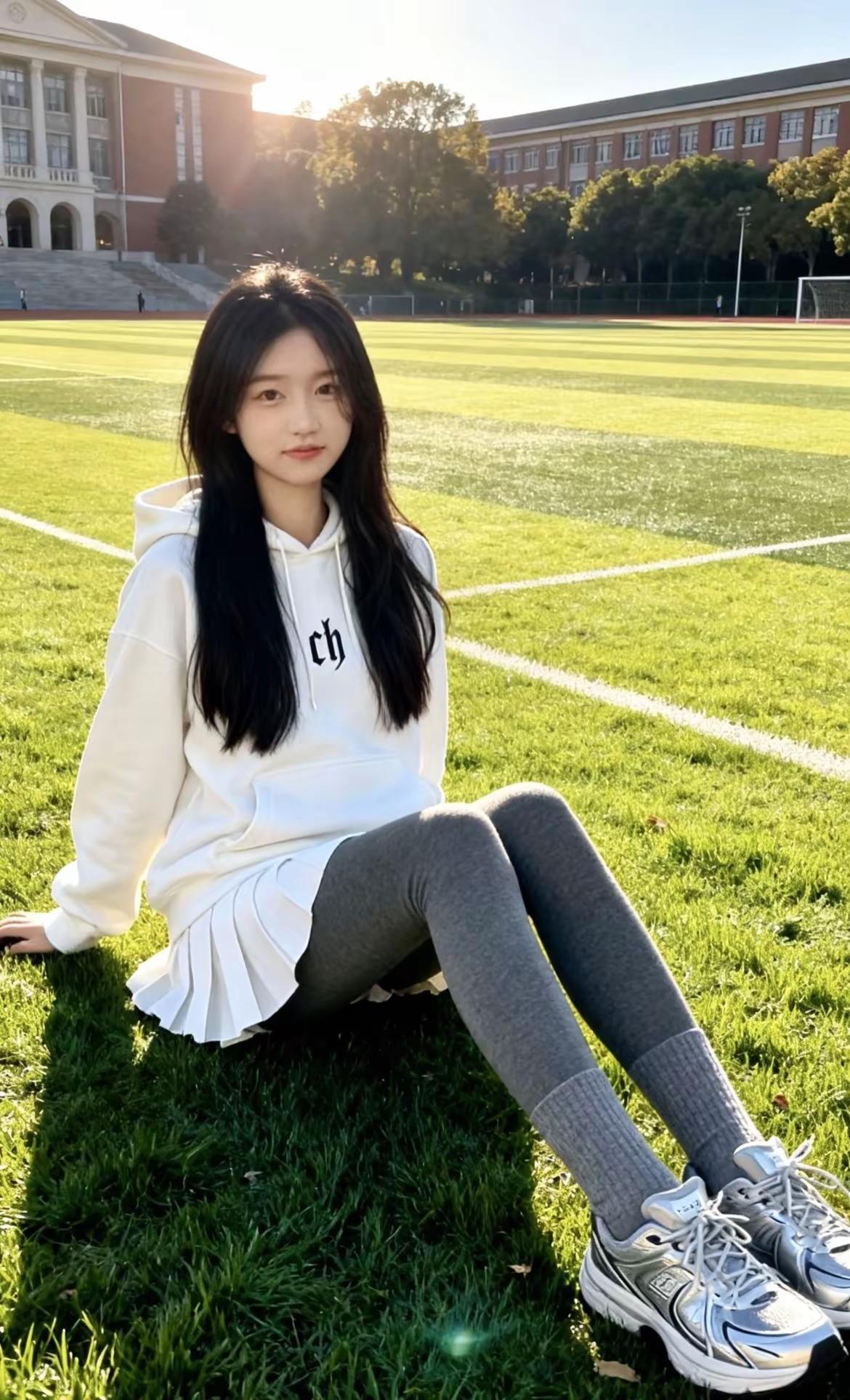 你快乐吗？我很快乐✧٩(ˊωˋ*)و✧。穿搭养成记 每日更新 草坪拍照 穿搭